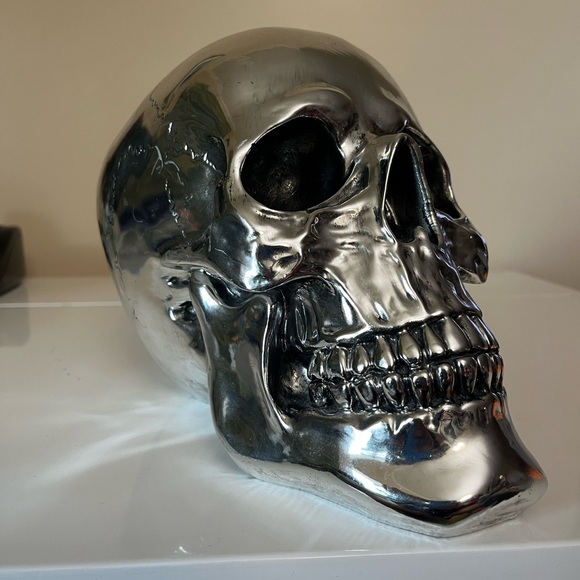 Chromed resin Skull actual life size